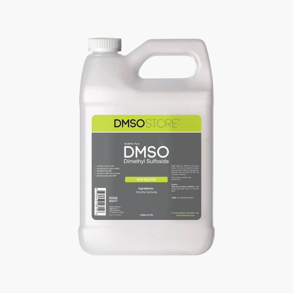 dmso dimethyl sulfoxide one gallon non diluted 99.995% low odor pure pharma grade liquid