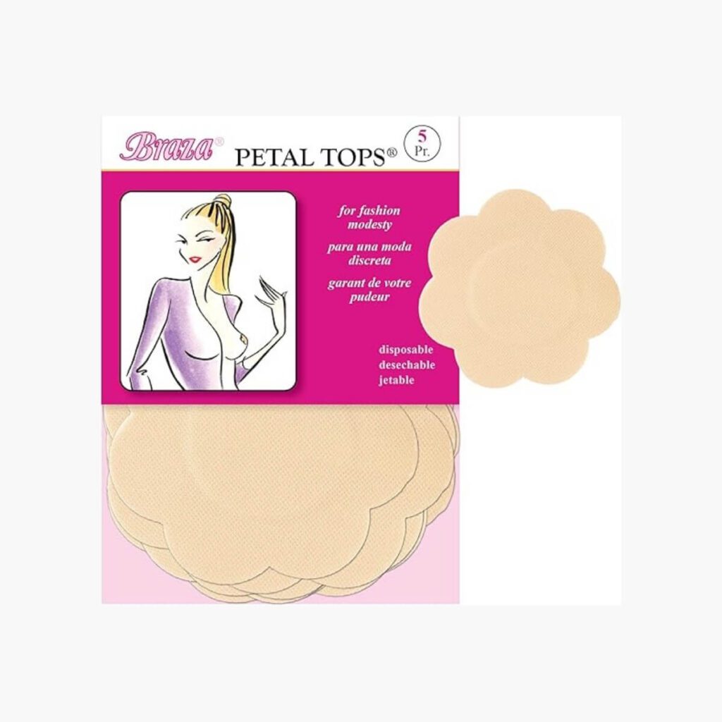 disposable petal tops for fashion modesty, petal shaped