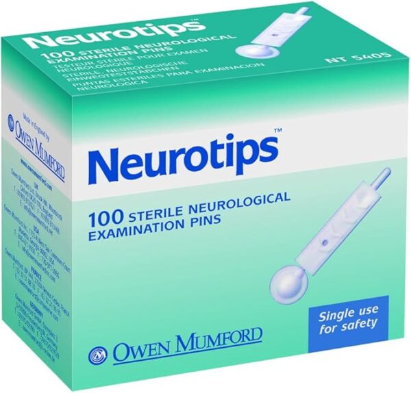 neurotips peripheral neuropathy examination pins, white & red