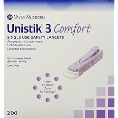owen mumford unistik 3 lancets (200 /bx) comfort style purple