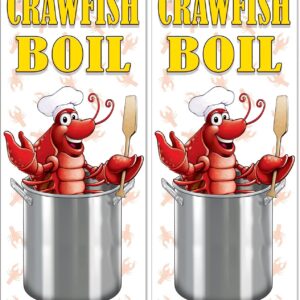 beistle 2 piece plastic crawfish boil decorations, door banner wall backdrop for mardi gras theme lobster party,
