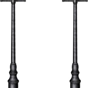beistle lamppost photo props, 6' tall, set of 2 mardi gras street light wall decorations