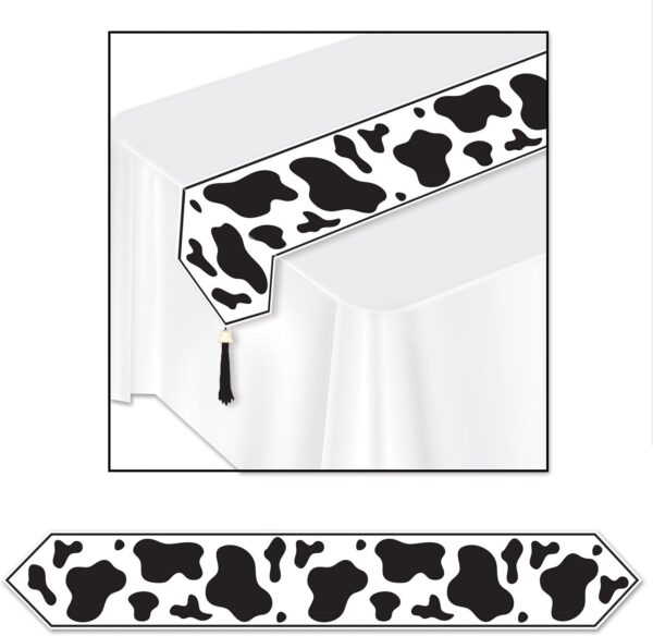 beistle party decorative printed cow print table runner