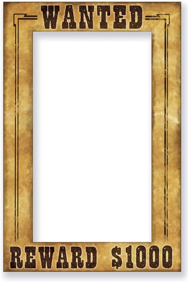 beistle western wanted photo fun frame