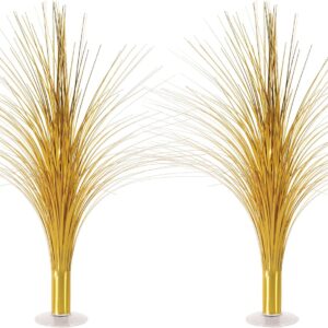 beistle 2 pack metallic spray centerpiece, shimmering gold decoration for new years