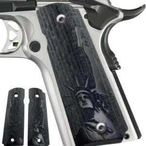 statue of liberty design 1911 wooden pistol grips, ambi safety cut