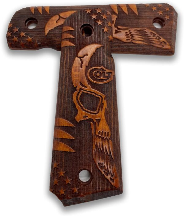 zib 1911 full size wooden punisher grips widely fits 1911 models