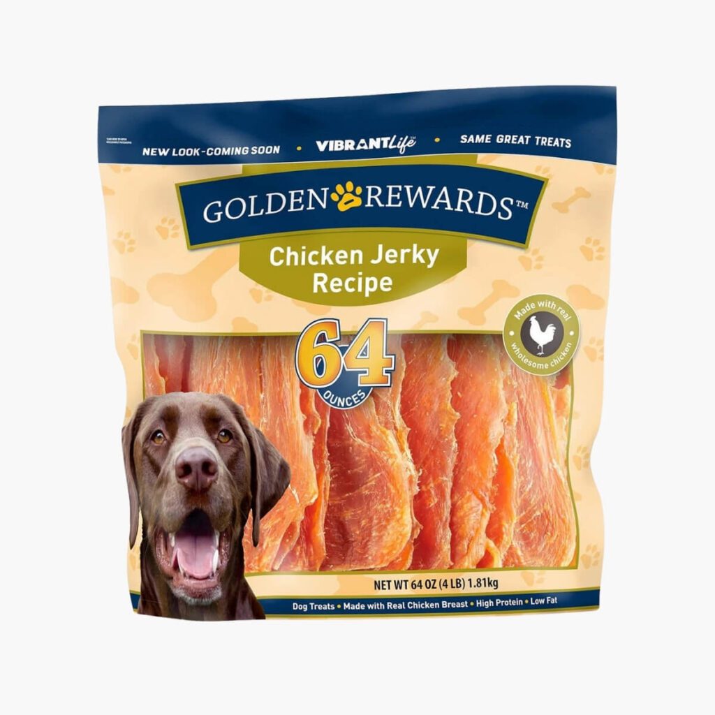 golden rewards jerky recipe dog treats (chicken jerky, 64 oz, 1 pack)