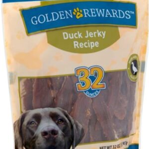 golden rewards duck jerky dog treats, 32 oz