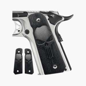 zib 1911 full size punisher grips wood, black, fits most 1911 models