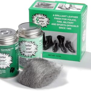 1 set of hi gloss patent leather finish black military shoe shine