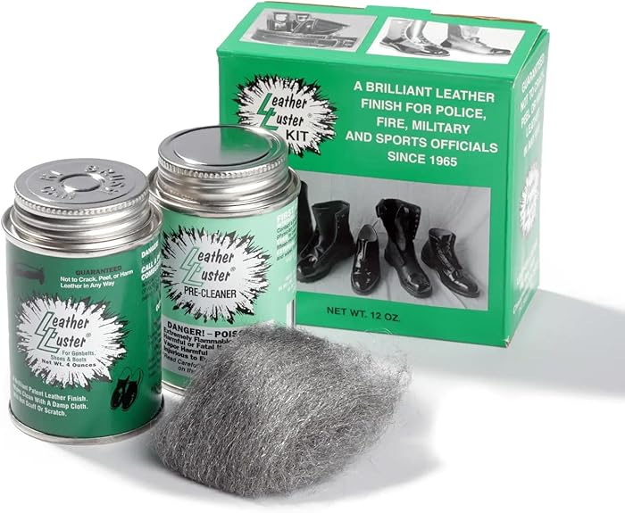 1 set of hi gloss patent leather finish black military shoe shine