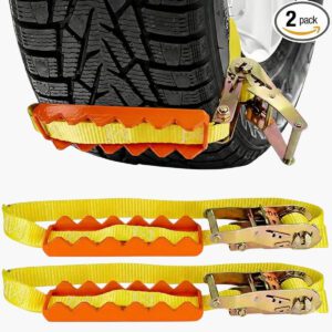 compact metal gripper traction aid – quick mount strap system for snow, ice & mud
