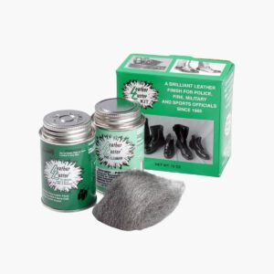 1 set of hi gloss patent leather finish black military shoe shine